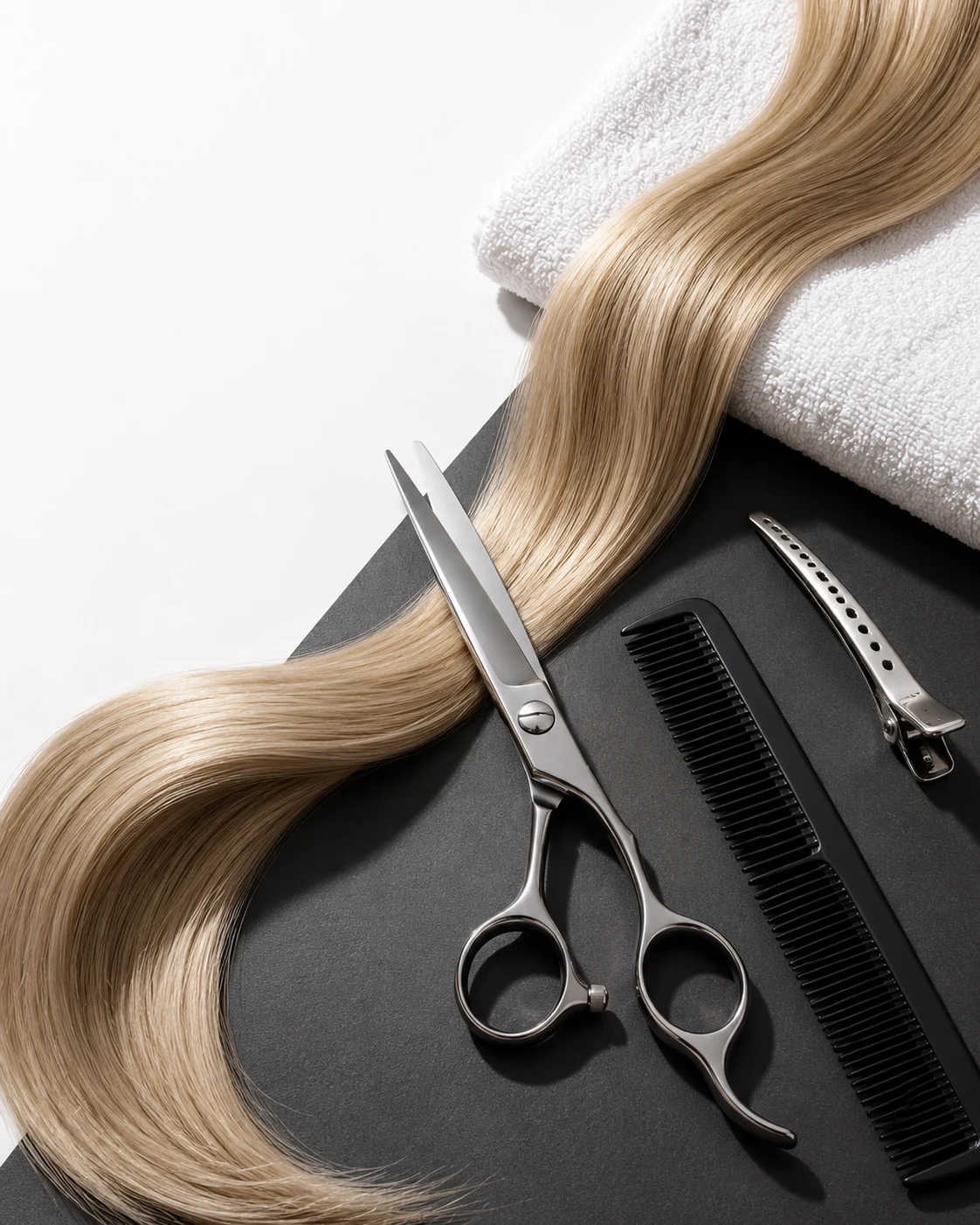 Illustrative salon tool study — original artwork, not a photograph of RivaSalon staff, clients or premises.